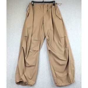 Iets Frans Pants Womens M Khaki Urban Outfitters Parachute Rave Baggy Cotton Y2K